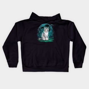 Sullen Cat Japanese Art Print Kids Hoodie